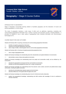 Geography ~ Stage 5 Course Outline