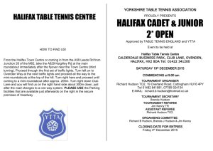 Halifax 2 Star Tournament 19th December