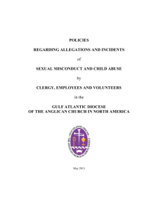 Gulf Atlantic Diocese Policy on Sexual Misconduct and Child Abuse