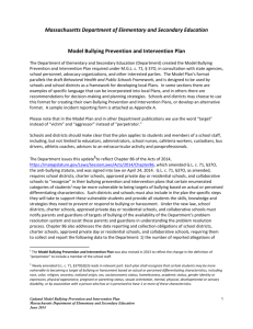 Model Bullying Prevention and Intervention Plan