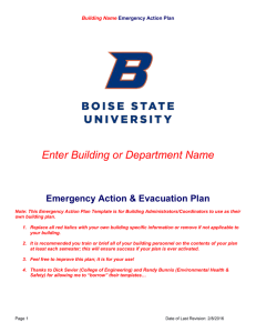 Note: This Emergency Action Plan Template is for Building