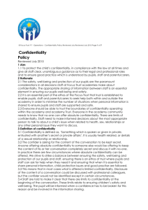 Confidentiality Policy - Boothroyd Primary Academy