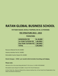 fee structure 2013 – 2015