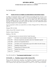 LHR-Sec-Tender - Air-India Materials Management Department