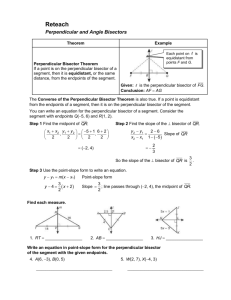 study Guide Unit1 test 2 -parallelograms and points of concurrency