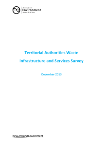 Territorial Authorities Waste Infrastructure and Services Survey
