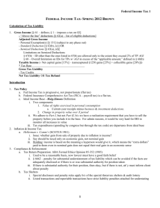 Federal Income Tax – Brown – Spring 2012