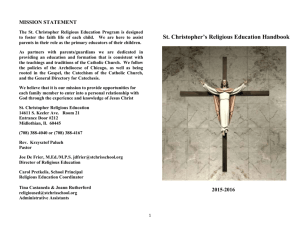 2015 - 2016 Handbook - Religious Education
