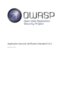 Using the Application Security Verification Standard