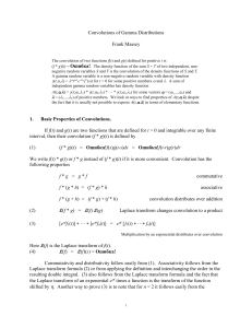 Convolutions of Gamma Distributions Frank Massey The convolution