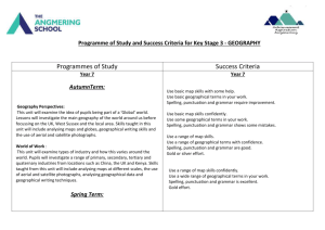 Programme of Study and Success Criteria for Key Stage 3