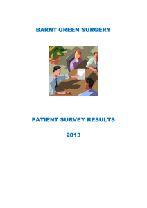 Patient Survey Results for Publication