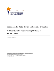 MA Model System Training Workshop 3: S.M.A.R.T. Goals Facilitator