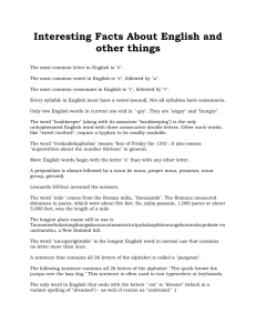 Interesting Facts About English and other things
