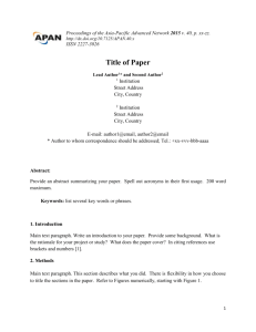 Title of Paper