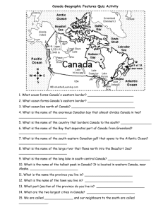 Canada Geography Features Quiz Answers