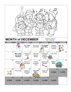Monkey Classroom - December Calendar