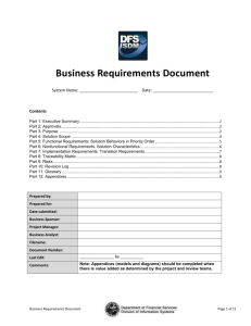 This Business Requirements Document template conforms to