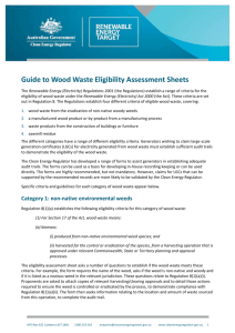 Guide to wood waste eligibility assessment sheets