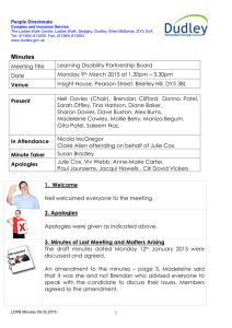 minutes of 9th March 2015 - Dudley Learning Disability Partnership