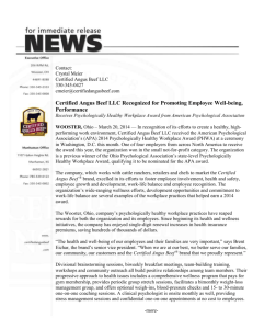 Certified Angus Beef LLC Recognized for Promoting Employee Well