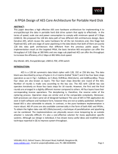 30.A FPGA Design of AES Core Architecture for Portable Hard Disk