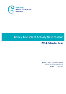Kidney Transplant Activity New Zealand