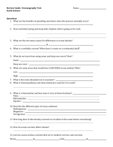 Review Guide- Oceanography Test Name: Earth Science Questions
