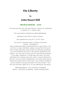 On Liberty by John Stuart Mill eBooks@Adelaide 2009