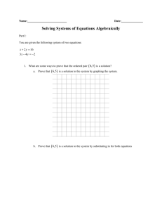 Solving Systems of Equations Algebraically