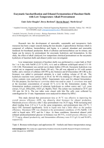 Enzymatic Saccharification and Ethanol Fermentation of Hazelnut