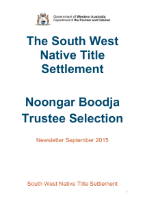 Noongar Boodja Trustee Selection - Newsletter
