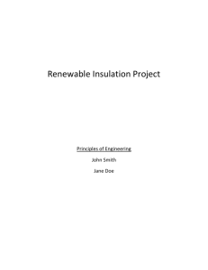 Renewable Insulation Project EXAMPLE