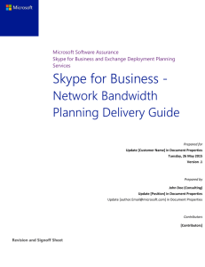 Skype for Business Network Bandwidth Planning
