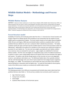 Wildlife Habitat Models – Methodology and