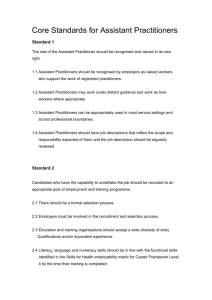 Core Standards for Associate Practitioners identified by Skills for