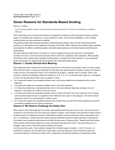 Seven Reasons for Standards-Based Grading