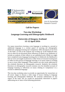 Call for Papers – Language Learning & Ethnographic Fieldwork