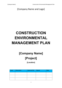 Construction Environmental Management Plan (CEMP) template