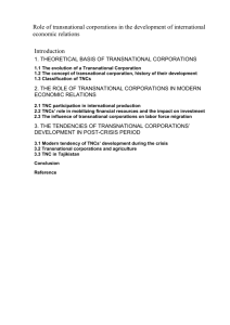 3.2 Transnational corporations and agriculture