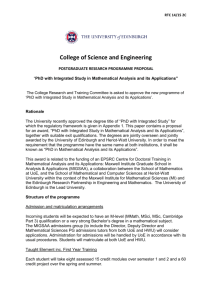 Programme Proposal for PhD with Integrated Study in Mathematical
