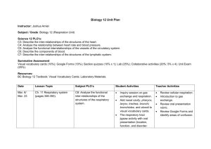 Biology 12 Respiratory Unit Plan