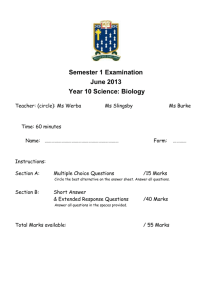 2013 Yr 10 Biology
