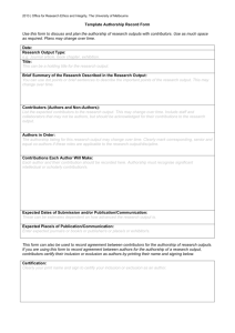 Template Authorship Record Form - Office for Research Ethics and