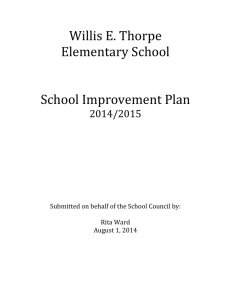 Willis E. Thorpe Elementary School School Improvement Plan 2014