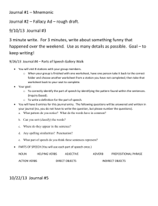 Journal #1 – Mnemonic Journal #2 – Fallacy Ad – rough draft. 9/10