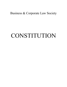 Business & Corporate Law Society CONSTITUTION TABLE OF