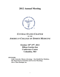 2012 Annual Meeting Program - Central States ACSM Regional