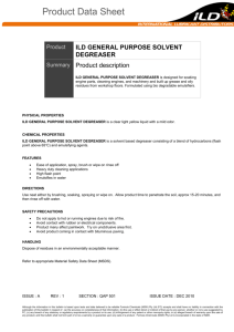 ild general purpose solvent degreaser product data sheet