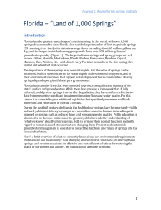 Nitrate Nitrogen in Springs - Howard T. Odum Florida Springs Institute